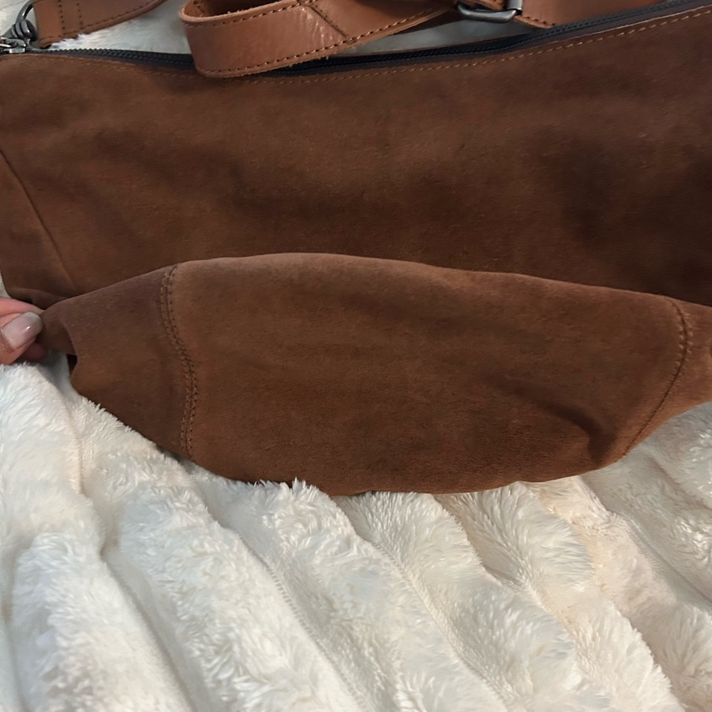 Brown Suede Crossbody Bag - Picture 4 of 12